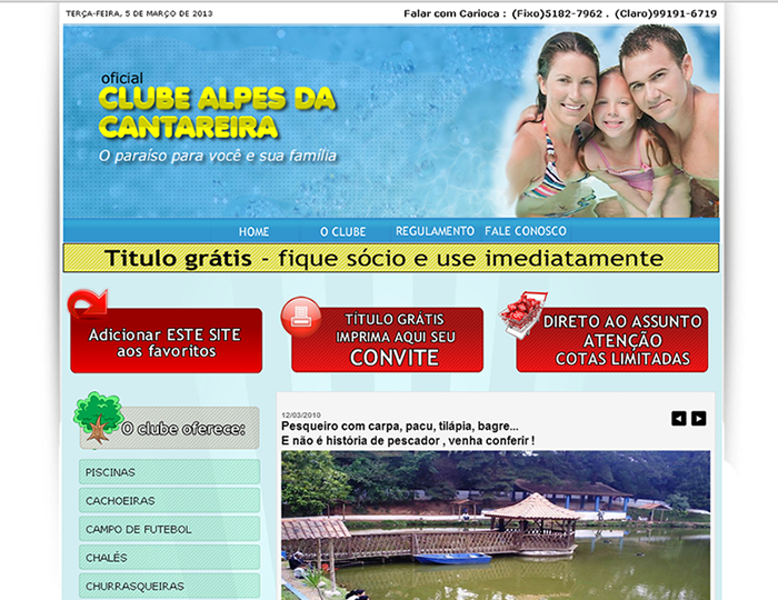 Site para clube